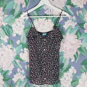 Blue Floral Buttoned Cami 👕